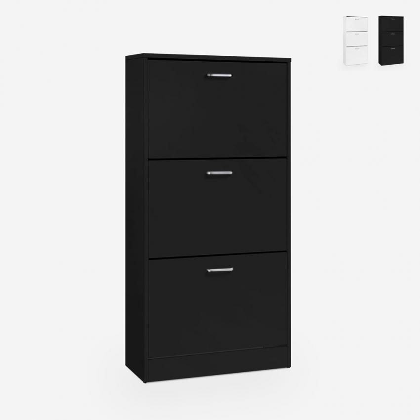 Oszczędzająca miejsce pionowa półka na buty 63x24x115cm 3 drzwiowa na 18 par butów Batu Środki Oszczędzająca miejsce pionowa półka na buty 63x24x115cm 3 drzwiowa na 18 par butów Batu Środki