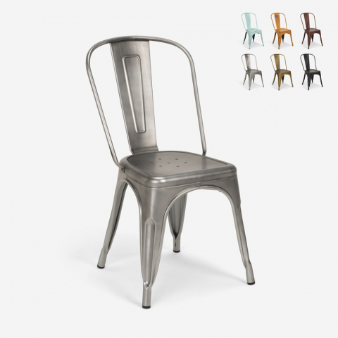 20 krzeseł industrialnych metalowe shabby chic styl Lix steel old Promocja