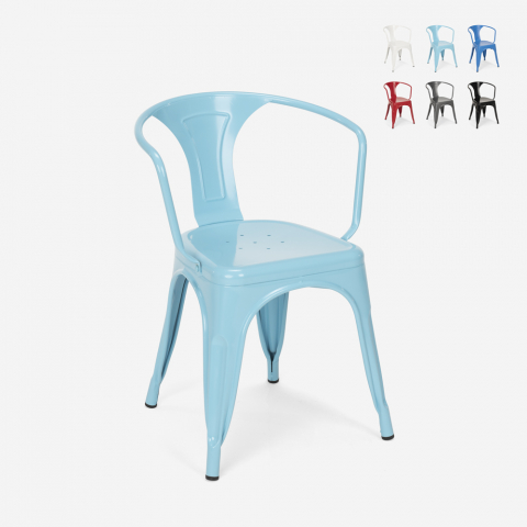 magazyn 20 krzeseł Lix industrial z podłokietnikami stal do kuchni i baru steel arm Promocja