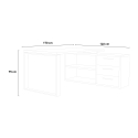 Biurko z półwyspem narożnym szufladami 170x140cm biały połysk Glassy Katalog