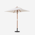 Parasol ogrodowy na patio z drewna z centralnym słupem anty UV 200x150cm Ormond Katalog