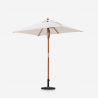 Parasol ogrodowy na patio z drewna z centralnym słupem anty UV 200x150cm Ormond Katalog