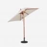 Parasol ogrodowy na patio z drewna z centralnym słupem anty UV 200x150cm Ormond Stan Magazynowy