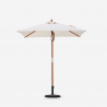 Parasol ogrodowy na patio z drewna z centralnym słupem anty UV 200x150cm Ormond Rabaty