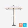 Parasol ogrodowy na patio z drewna z centralnym słupem anty UV 200x150cm Ormond Sprzedaż