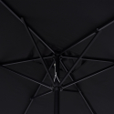 Czarny prostokątny parasol ogrodowy 3x2 z centralnym drążkiem Rios Dark Cechy