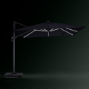 Parasol ogrodowy czarny słupek boczny 3x3 LED lampa słoneczna Waikiki Light Dark Rabaty