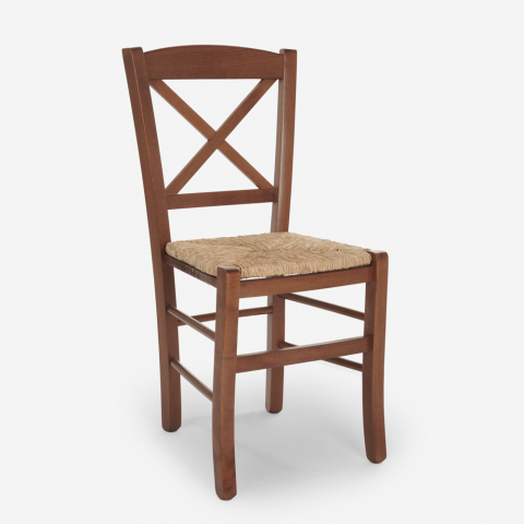 Krzesło klasyczne siedzenie ze słomy do jadalni Venezia Croce Paglia Promocja