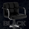 Czarny designerski stołek z podłokietnikami Las Vegas Black Edition Oferta