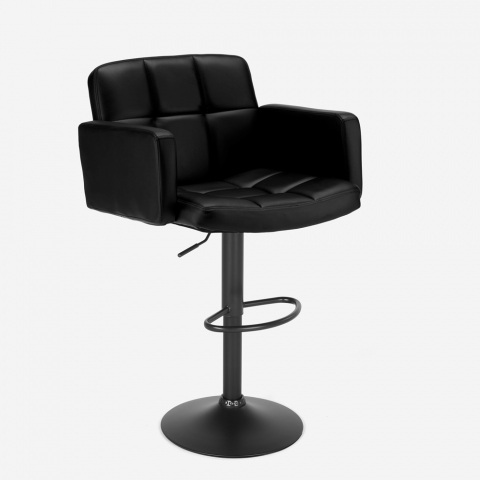 Czarny stołek barowy w kształcie fotela Oakland Black Edition