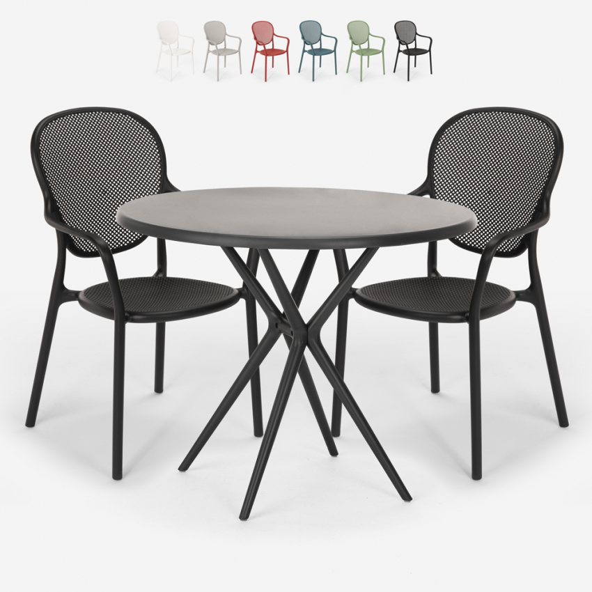 Zestaw 2 krzesła i stół 80cm Valet Dark Promocja