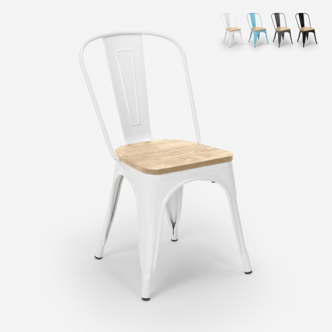 Krzesła w stylu industrialnym tolix design Steel Wood Light Promocja