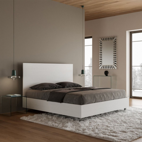 Podwójne łóżko 160x190cm biały design z drewna New Egos