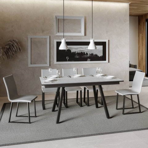 Rozkładany stół kuchenny 90x160-220cm biały design Mirhi Long