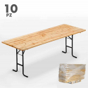 Zestaw 10 drewinanych stołów piwnych 220x80 Garden Parties Oferta