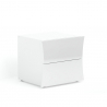 Biała błyszcząca szafka nocna 2 szuflady do sypialni Arco Smart Oferta