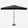 Czarny prostokątny parasol ogrodowy 3x2 z centralnym drążkiem Rios Dark Rabaty