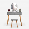 Toaletka do makijażu z szufladami i lustrem LED Serena Grey Sprzedaż