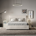 Kontenerowe łóżko podwójne 160x190cm biała skóra ekologiczna Mika Rabaty