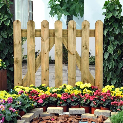 Drewniana brama ogrodowa 100x100cm ogrodzenie do ogrodu Mini
