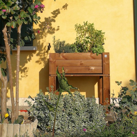 Wysoka drewniana donica ogrodowa idealna na taras i balkon 81x44x80cm Promocja