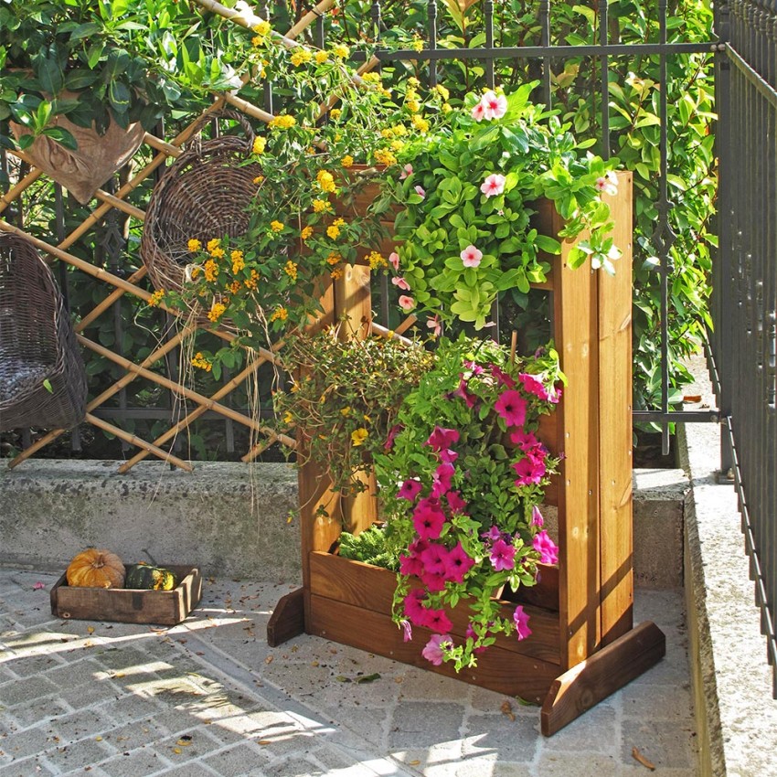 Ortolegno pionowa donica rośliny balkon ogród 71x43x103cm Promocja