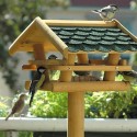 Karmnik dla dzikich ptaków na drewno z postumentem Happiness Oferta