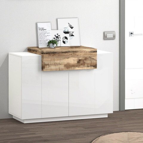 Komoda do salonu biała drewno nowoczesny design Coro Bata Acero Promocja