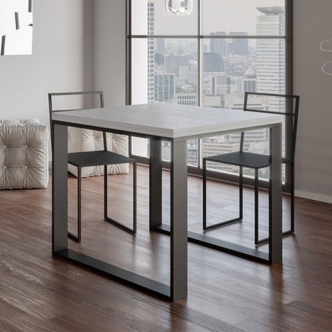 Rozkładany stół do jadalni lub salonu 90x90-180cm biały Tecno Libra