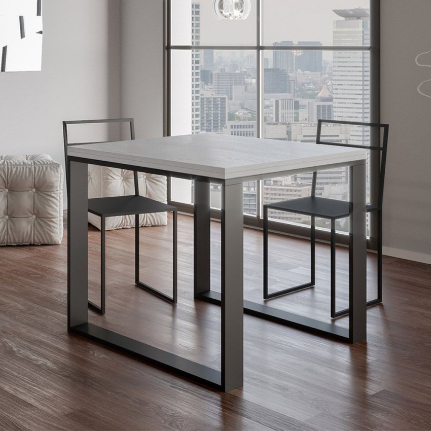 Rozkładany stół do jadalni lub salonu 90x90-180cm biały Tecno Libra Promocja