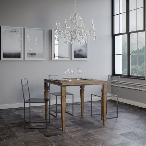 Stół rozkładany do jadalni 90x90-180cm drewno Impero Libra Noix Promocja