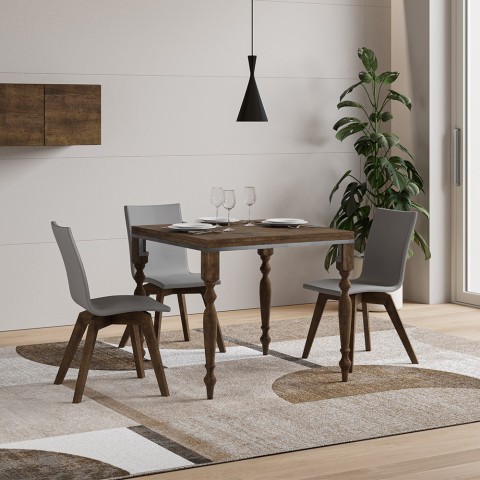Stół rozkładany do jadalni 90x90-180cm Romagna Libra Noix