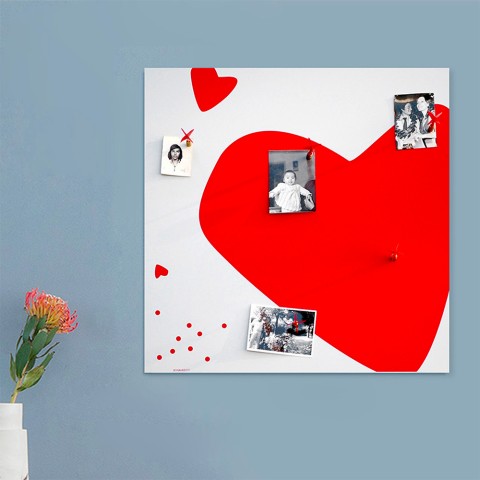 Magnetyczna tablica ścienna dekoracyjna w kształcie serca Heart