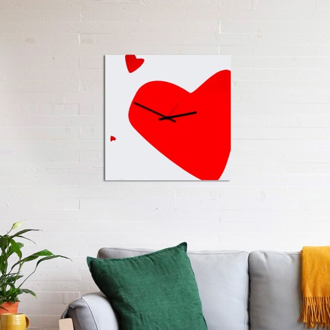 Nowoczesny zegar ścienny w kształcie serca do salonu AmOre Promocja