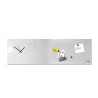 Nowoczesny zegar ścienny do biura z magnetyczną tablicą Paper Plane Katalog