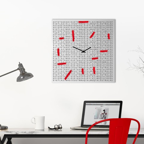 Nowoczesny dekoracyjny kwadratowy zegar ścienny do salonu Crossword