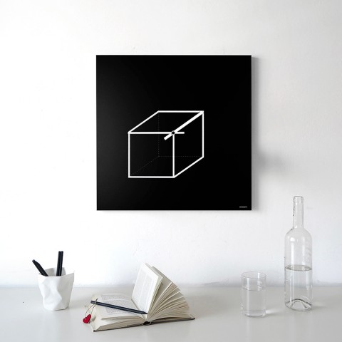 Kwadratowy zegar ścienny 50x50cm geometryczny wzór Cube Promocja