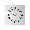 Kwadratowy zegar ścienny 50x50cm minimalistyczny design jaskółki Flock Sprzedaż