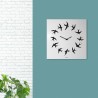 Kwadratowy zegar ścienny 50x50cm minimalistyczny design jaskółki Flock Sprzedaż