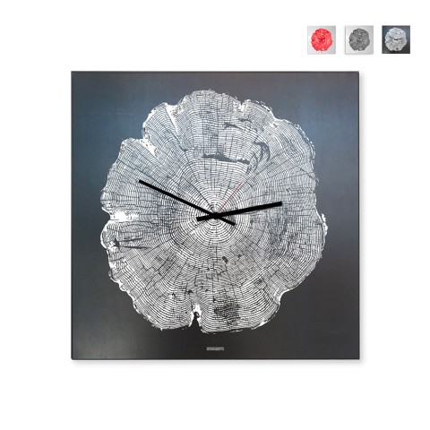 Kwadratowy zegar ścienny nowoczesny minimalistyczny design Tree of Life