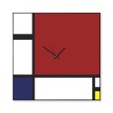 Nowoczesny zegar ścienny z tablicą magnetyczną Mondrian Big Oferta