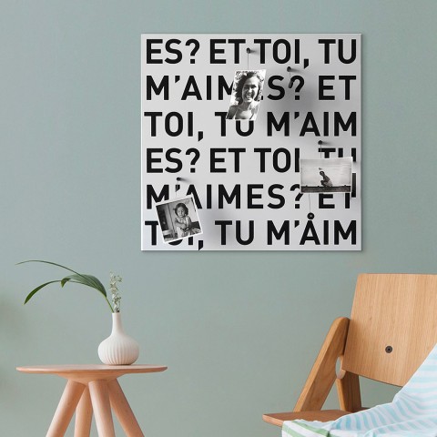 Romantyczna dekoracyjna tablica magnetyczna na ścianę Et-toi, tu m'aimes?