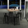 Drewniany stolik z metalowymi nogami styl industrialny 60x60 cm Bolt Katalog