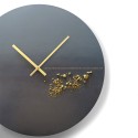 Zegar ścienny czarny złoty nowoczesny minimalistyczny design Black Moon Rabaty