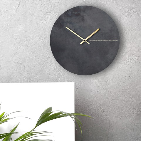 Zegar ścienny czarny złoty nowoczesny minimalistyczny design okrągły Black Moon