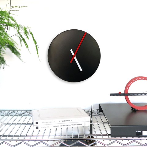 Czarny nowoczesny minimalistyczny okrągły zegar ścienny Trendy Promocja