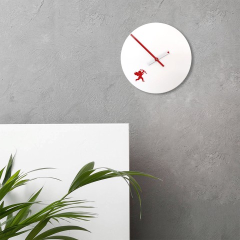 Zegar ścienny nowoczesny design okrągły serce miłość Cupido