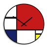 Okrągły zegar ścienny Mondrian - sztuka współczesna Oferta