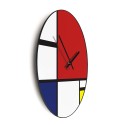 Okrągły zegar ścienny Mondrian - sztuka współczesna Sprzedaż