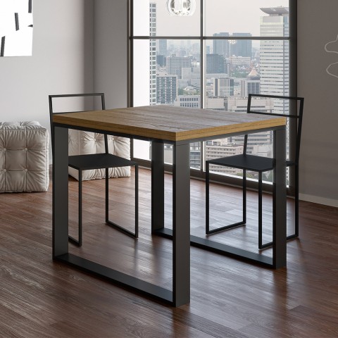 Rozkładany drewniany stół do jadalni 90x90-180cm Tecno Libra Oak